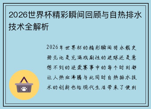 2026世界杯精彩瞬间回顾与自热排水技术全解析